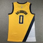 Maillot de Basket #0 Haliburton Indiana Pacers Jaune Brodé